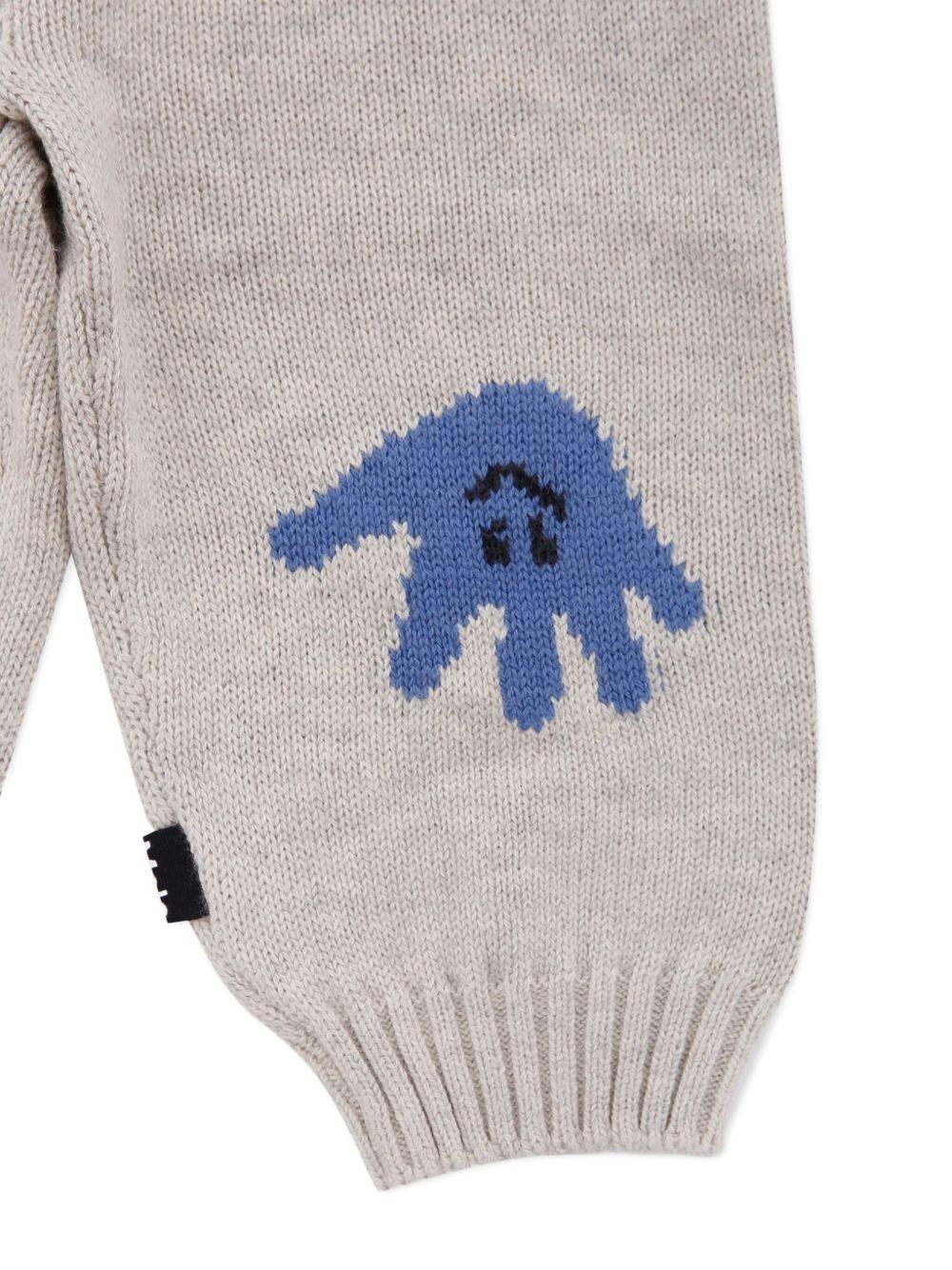 Pantaloni per neonato Molo grigi con motivo a intarsio e orli a coste - Rubino Kids