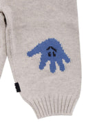 Pantaloni per neonato Molo grigi con motivo a intarsio e orli a coste - Rubino Kids