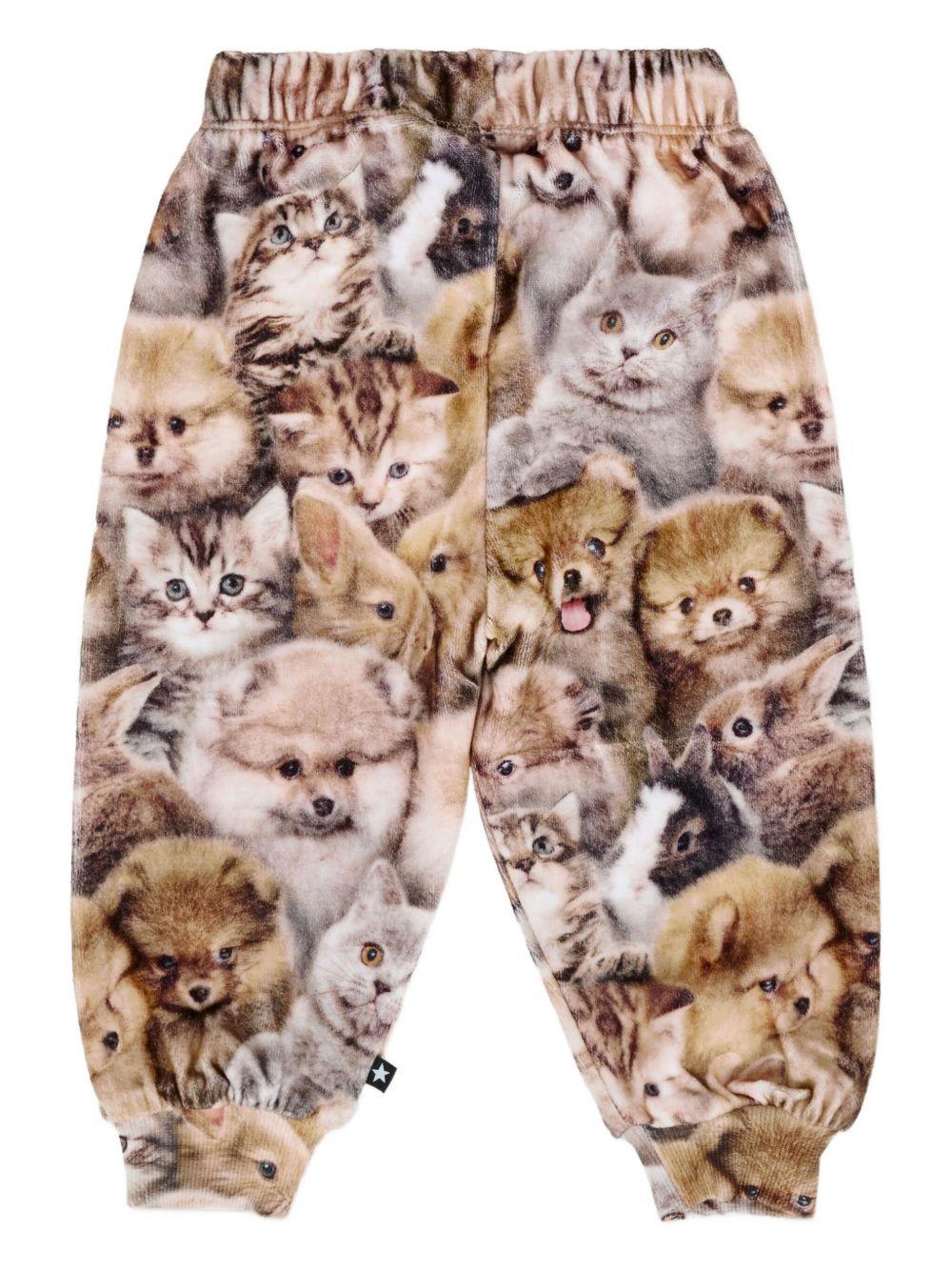 Pantaloni per neonato Molo marrone con stampa con animali - Rubino Kids