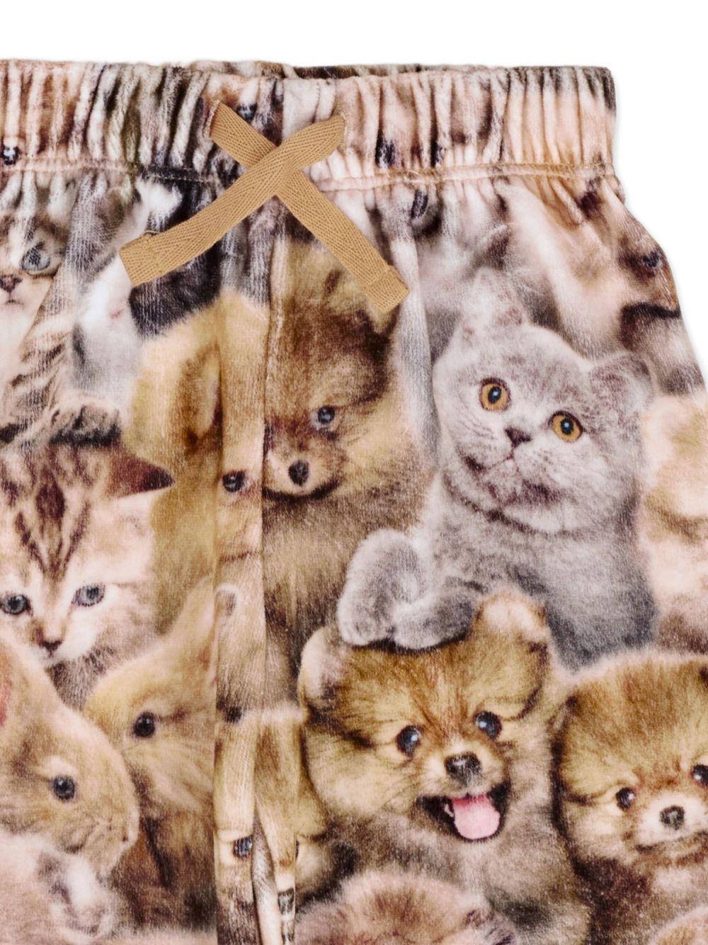 Pantaloni per neonato Molo marrone con stampa con animali - Rubino Kids