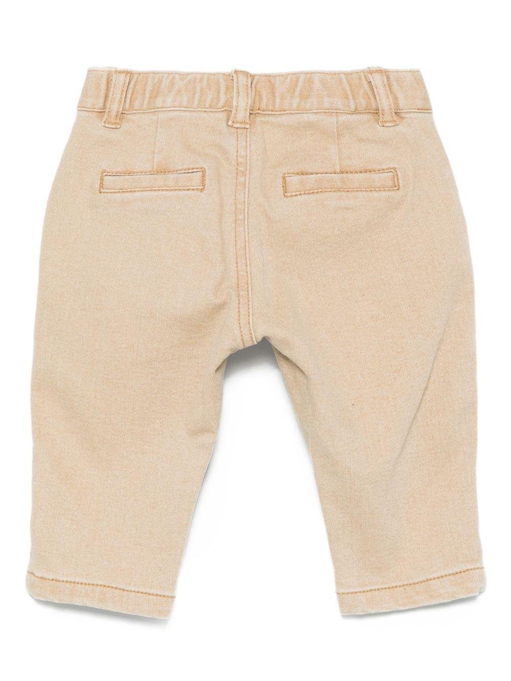 Pantaloni per neonato Moschino Kids beige con ricamo - Rubino Kids
