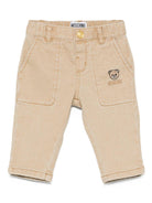 Pantaloni per neonato Moschino Kids beige con ricamo - Rubino Kids