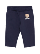 Pantaloni per neonato Moschino Kids blu con logo Teddy Bear - Rubino Kids