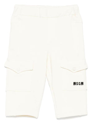 MSGM Kids white baby trousers with front pockets