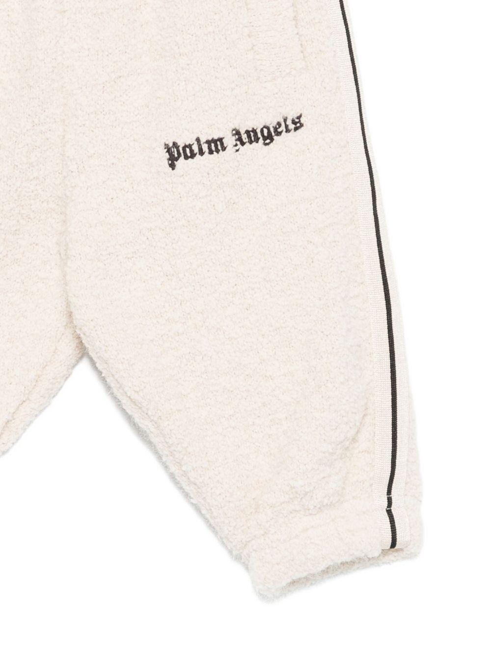Pantaloni per neonato Palm Angels Kids beige con ricamo - Rubino Kids