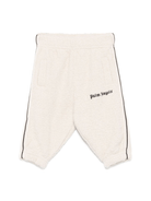 Pantaloni per neonato Palm Angels Kids beige con ricamo - Rubino Kids