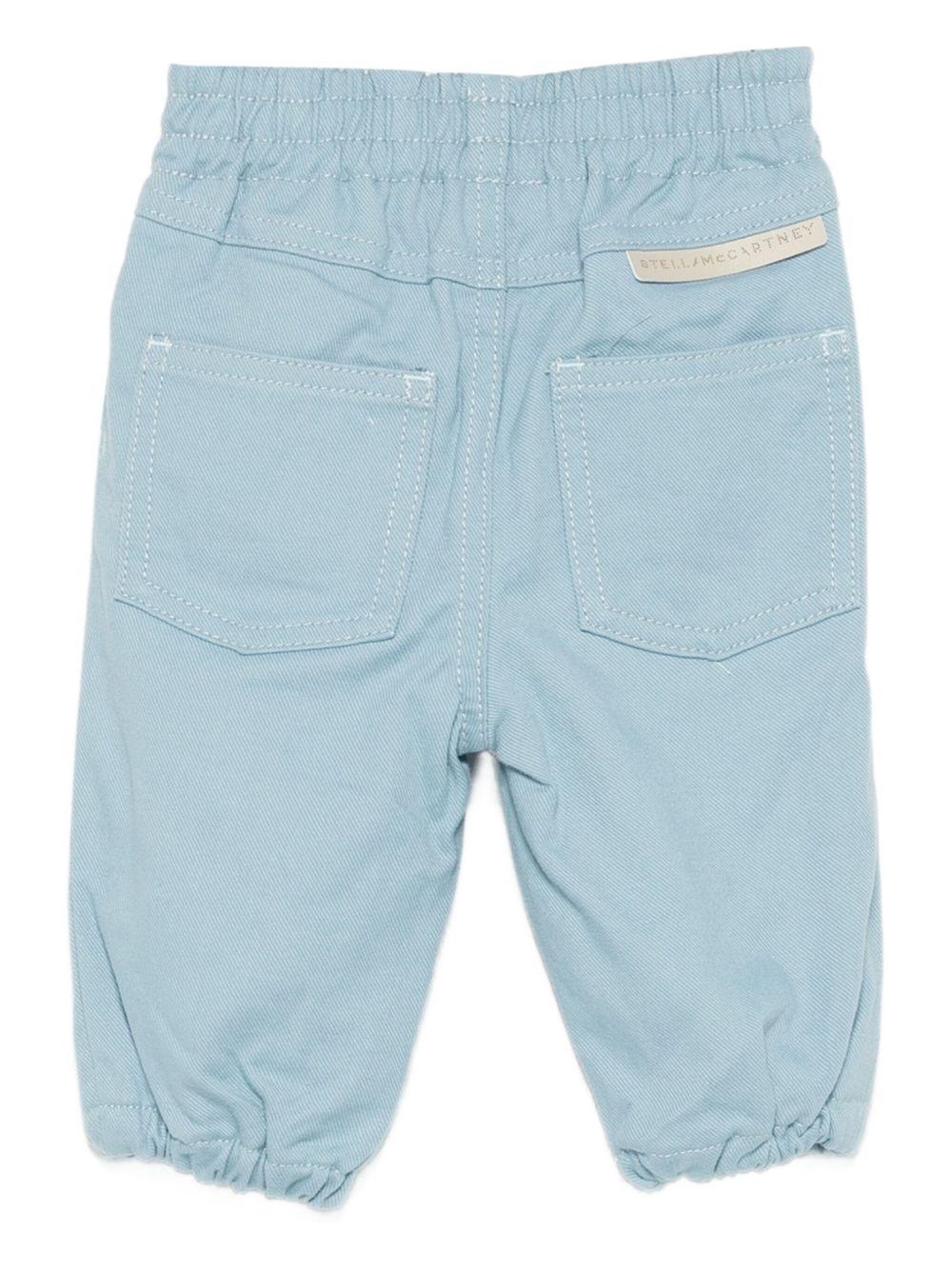 Pantaloni per neonato Stella McCartney Kids azzurro con elastico in vita - Rubino Kids