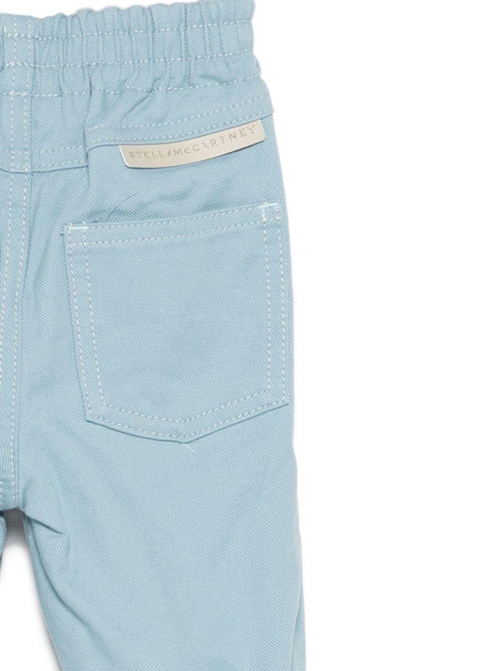 Pantaloni per neonato Stella McCartney Kids azzurro con elastico in vita - Rubino Kids