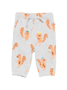 Pantaloni per neonato Stella McCartney Kids grigio con coulisse e stampa scoiattolo - Rubino Kids