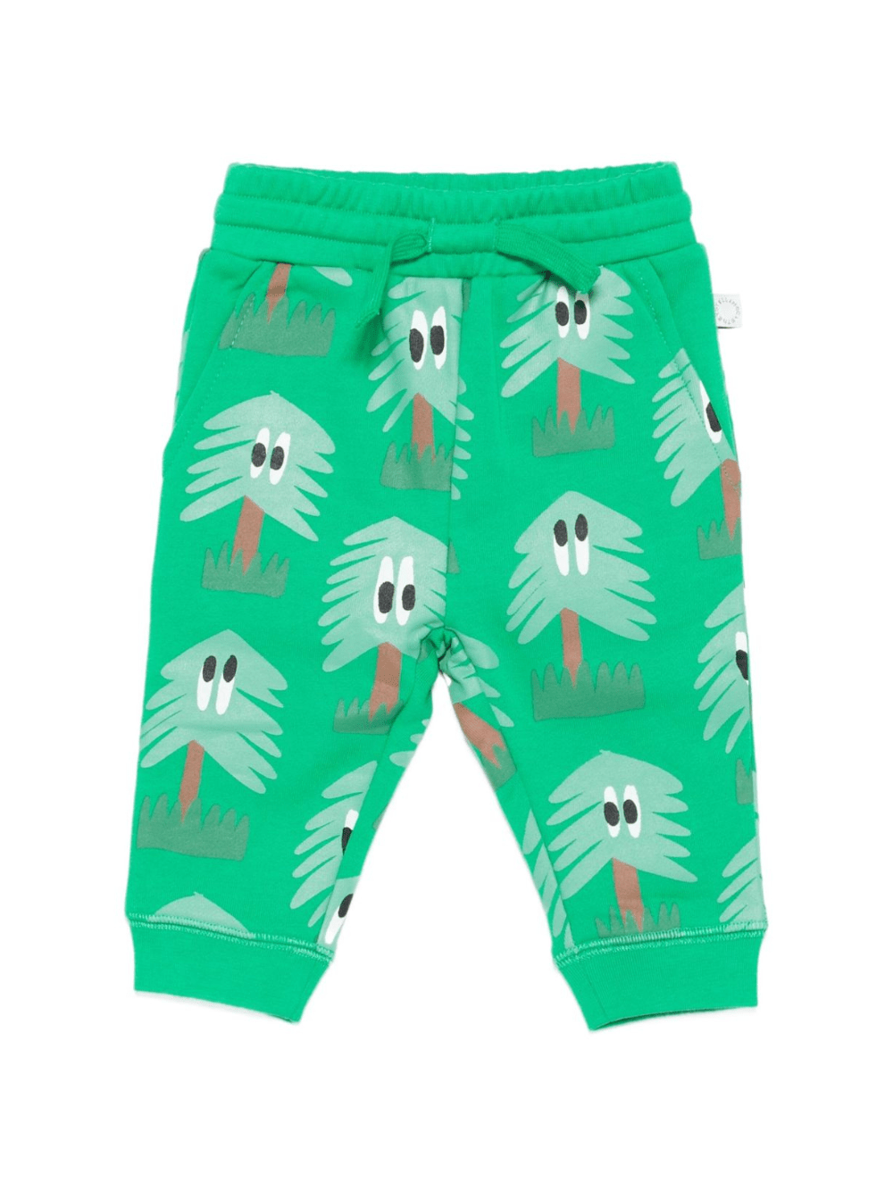Pantaloni per neonato Stella McCartney Kids verde con coulisse e stampa - Rubino Kids