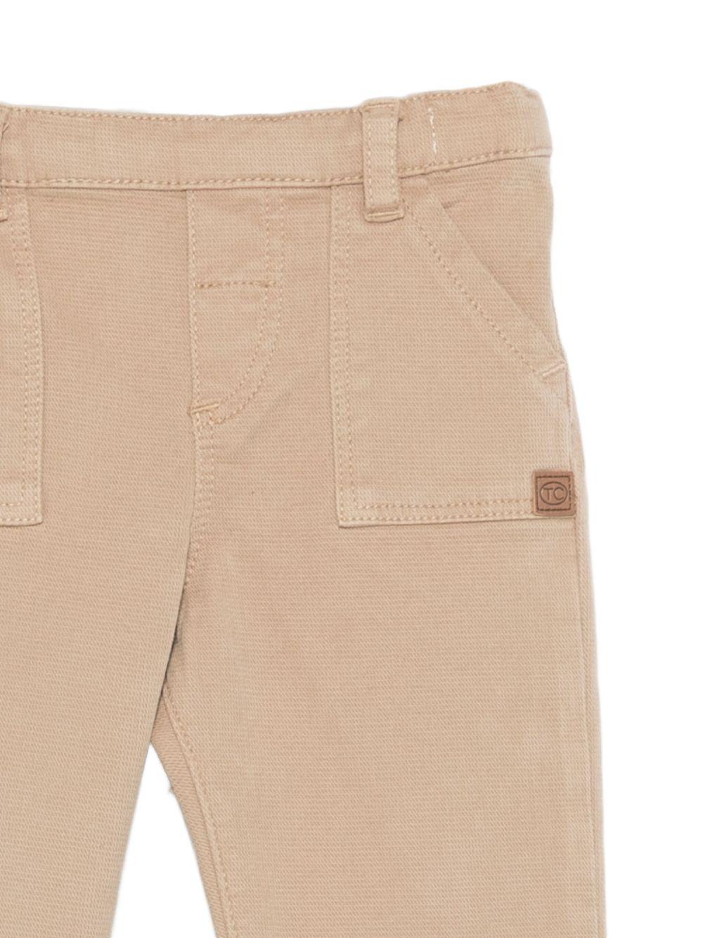Pantaloni per neonato Tartine Et Chocolat beige con etichetta con logo - Rubino Kids