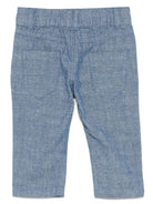 Pantaloni per neonato Trussardi Junior blu con vita elasticizzata e design a cinque tasche - Rubino Kids