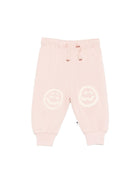 Pantaloni Simeon sportivi per neonata Molo rosai con toppe smile sulle ginocchia<BR/> - Rubino Kids