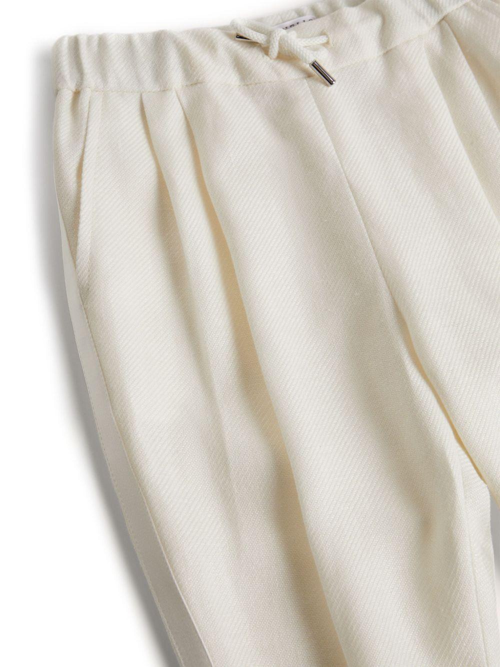 Pantaloni slim con coulisse per bambino Brunello Cucinelli Kids bianco con taglio slim - Rubino Kids