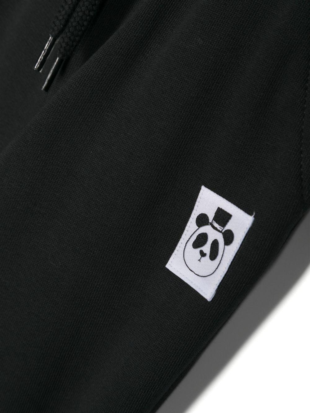 Pantaloni sportivi con applicazione logo per neonato Mini Rodini nero con calzini a coste - Rubino Kids