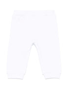 Pantaloni sportivi con ricamo per neonato Balmain Kids bianco con polsini a coste - Rubino Kids