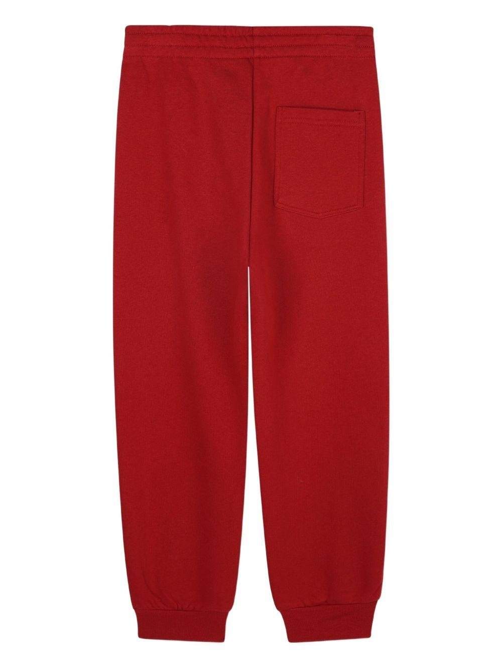 Pantaloni sportivi elasticizzati per bambino Kenzo Kids rosso con stampa logo - Rubino Kids