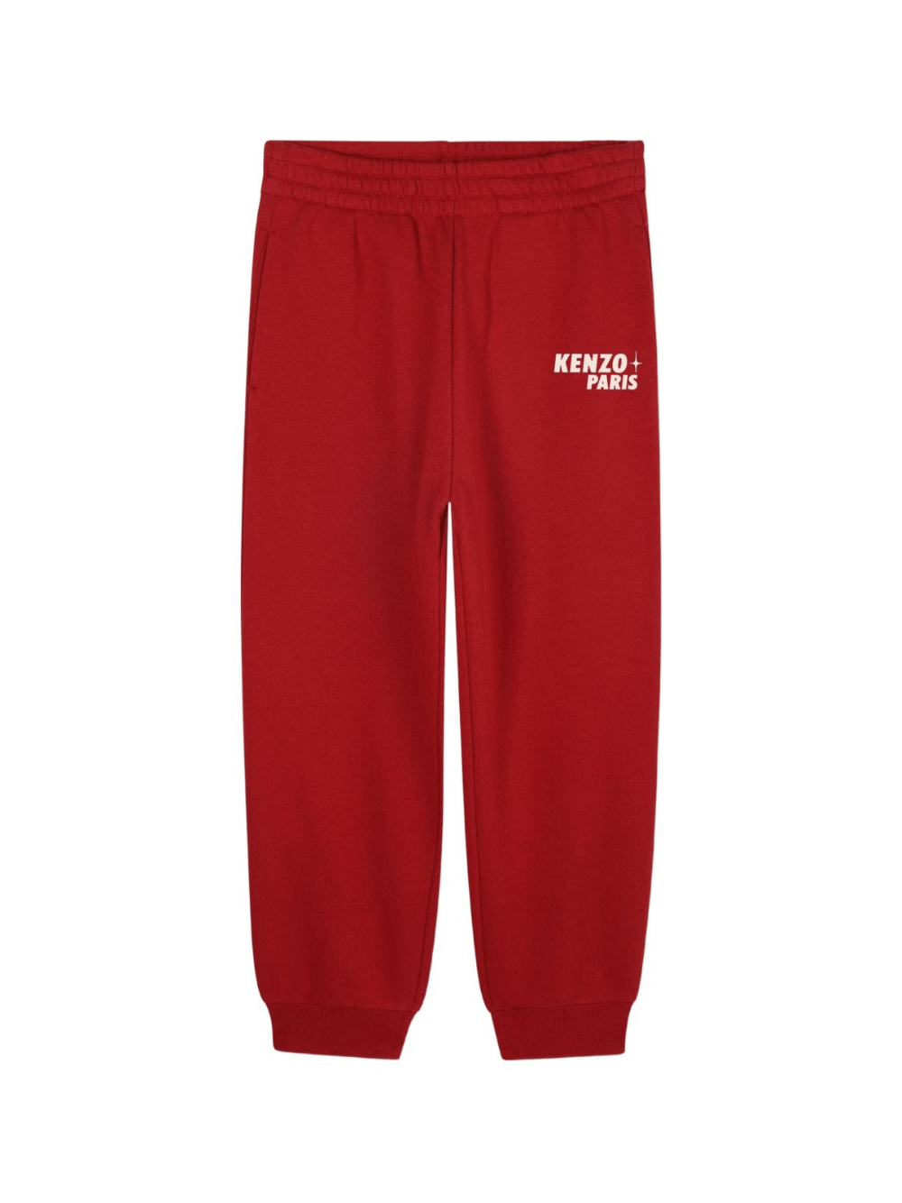 Pantaloni sportivi elasticizzati per bambino Kenzo Kids rosso con stampa logo - Rubino Kids
