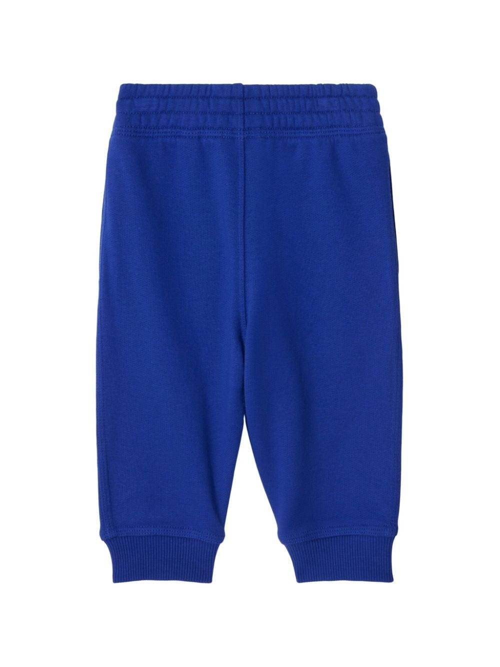 Pantaloni sportivi Equestrian Knight per neonato Burberry Kids blu con vita elasticizzata - Rubino Kids