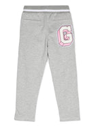Pantaloni sportivi mélange per bambina Givenchy Kids grigio con ricamo e dettaglio glitter - Rubino Kids