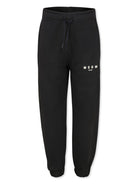 Pantaloni sportivi neri per bambino con stampa logo MSGM Kids - Rubino Kids