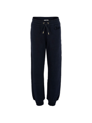 Pantaloni sportivi per bambina Chloé Kids blu con coulisse in vita