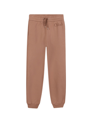 Pantaloni sportivi per bambina Chloé Kids marrone con coulisse
