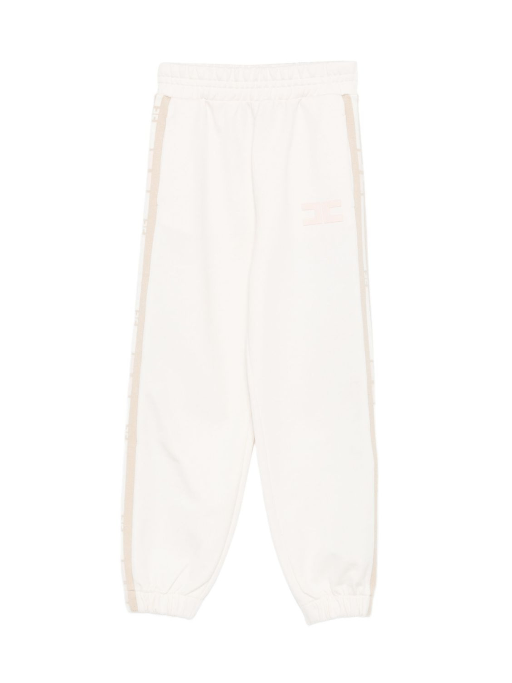 Pantaloni sportivi per bambina Elisabetta Franchi La Mia Bambina beige con righe laterali - Rubino Kids