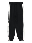 Pantaloni sportivi per bambina Elisabetta Franchi La Mia Bambina nero con righe laterali - Rubino Kids