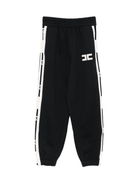 Pantaloni sportivi per bambina Elisabetta Franchi La Mia Bambina nero con righe laterali - Rubino Kids