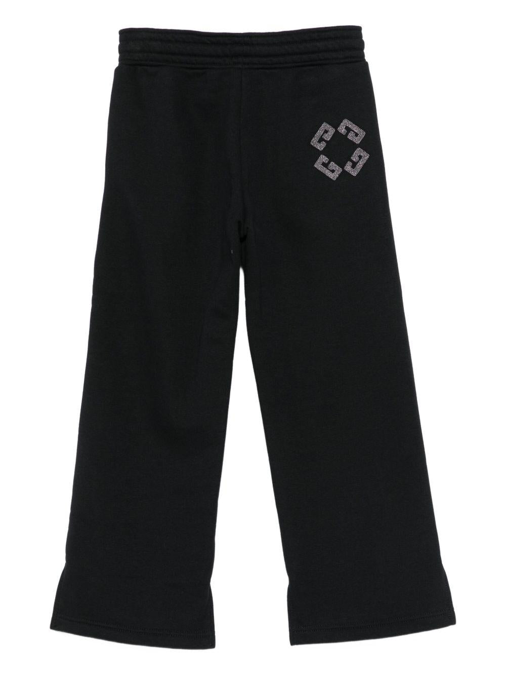 Pantaloni sportivi per bambina Givenchy Kids neri con vita elasticizzata - Rubino Kids