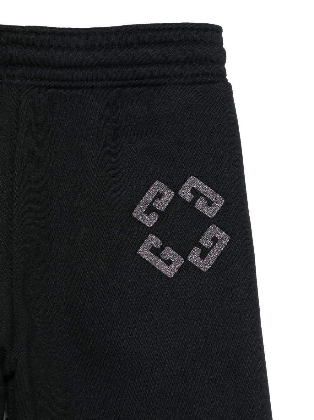 Pantaloni sportivi per bambina Givenchy Kids neri con vita elasticizzata - Rubino Kids
