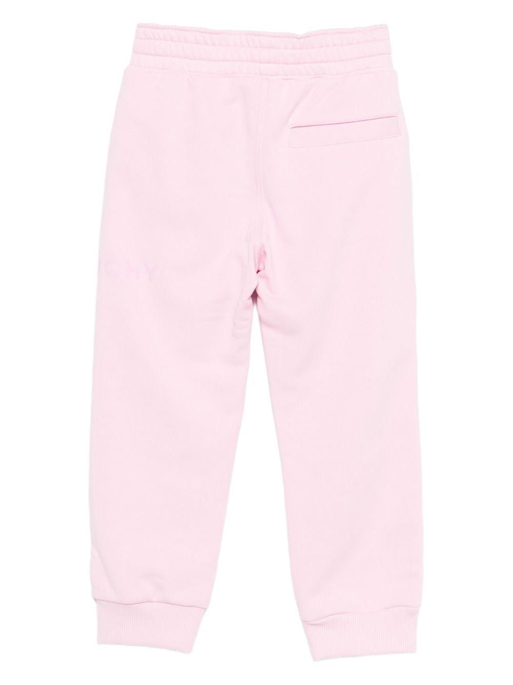 Pantaloni sportivi per bambina Givenchy Kids rosa con logo ricamato - Rubino Kids