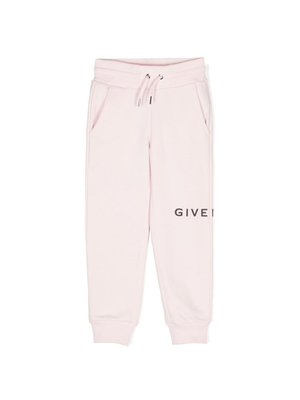Pantaloni sportivi per bambina Givenchy Kids rosa con stampa con caratteristico motivo 4G