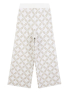 Pantaloni sportivi per bambina Michael Kors Kids bianchi con monogramma - Rubino Kids