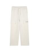 Pantaloni sportivi per bambina Michael Kors Kids bianchi con tasche cargo - Rubino Kids