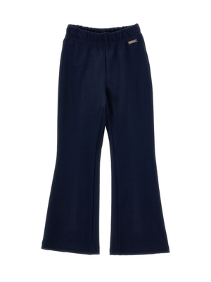 Monnalisa blue tracksuit bottoms for girls with front logo detail