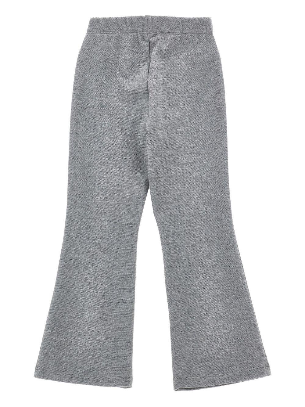 Pantaloni sportivi per bambina Monnalisa grigi con dettaglio logo - Rubino Kids