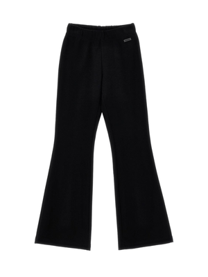 Monnalisa girls' black tracksuit bottoms with logo plaque detail