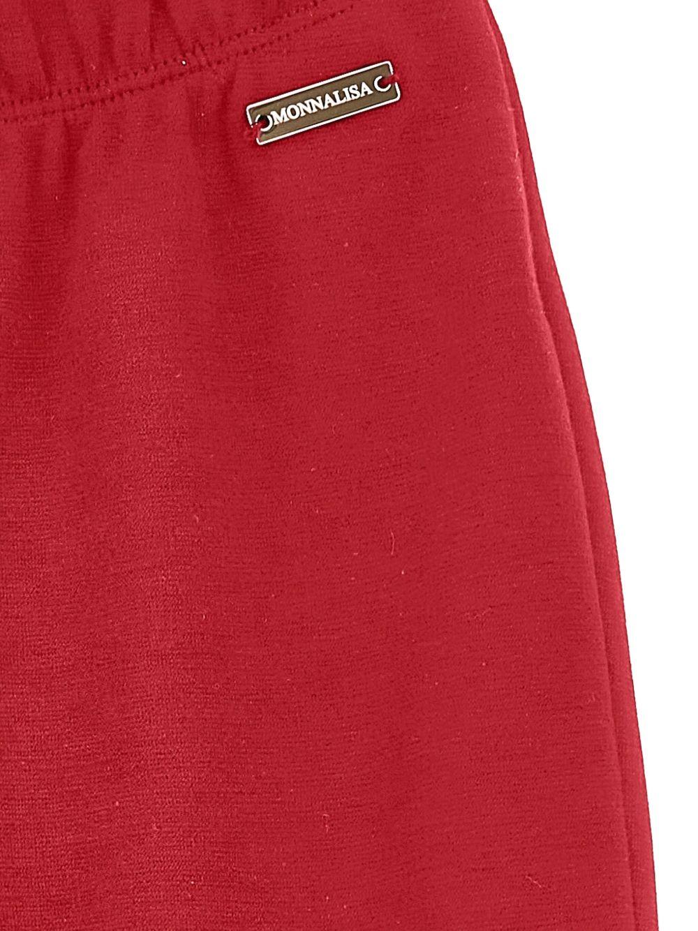 Pantaloni sportivi per bambina Monnalisa rossi con dettaglio logo - Rubino Kids