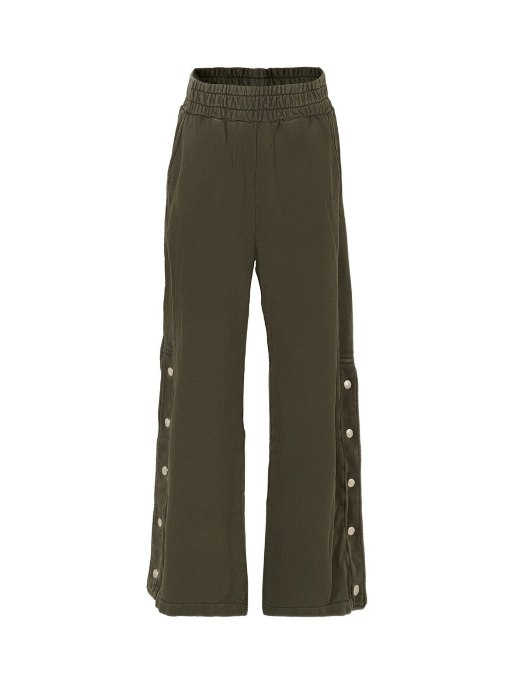 Pantaloni sportivi per bambina MSGM Kids verde con bottoni automatici - Rubino Kids