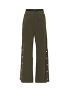 Pantaloni sportivi per bambina MSGM Kids verde con bottoni automatici - Rubino Kids