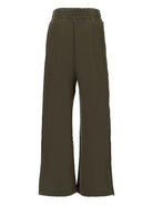 Pantaloni sportivi per bambina MSGM Kids verde con bottoni automatici - Rubino Kids