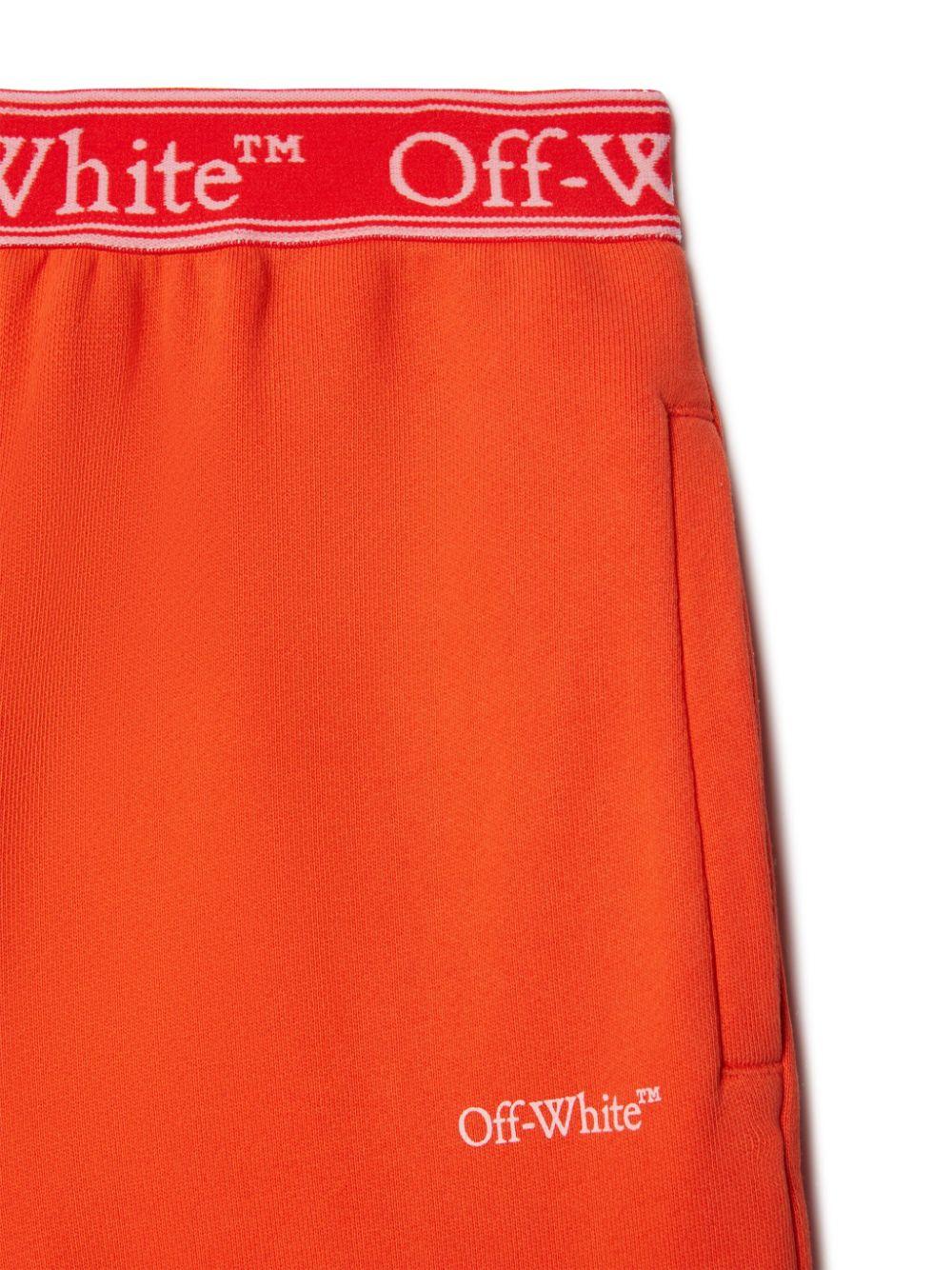 Pantaloni sportivi per bambina Off - White Kids Bookish arancione con fascia logo - Rubino Kids