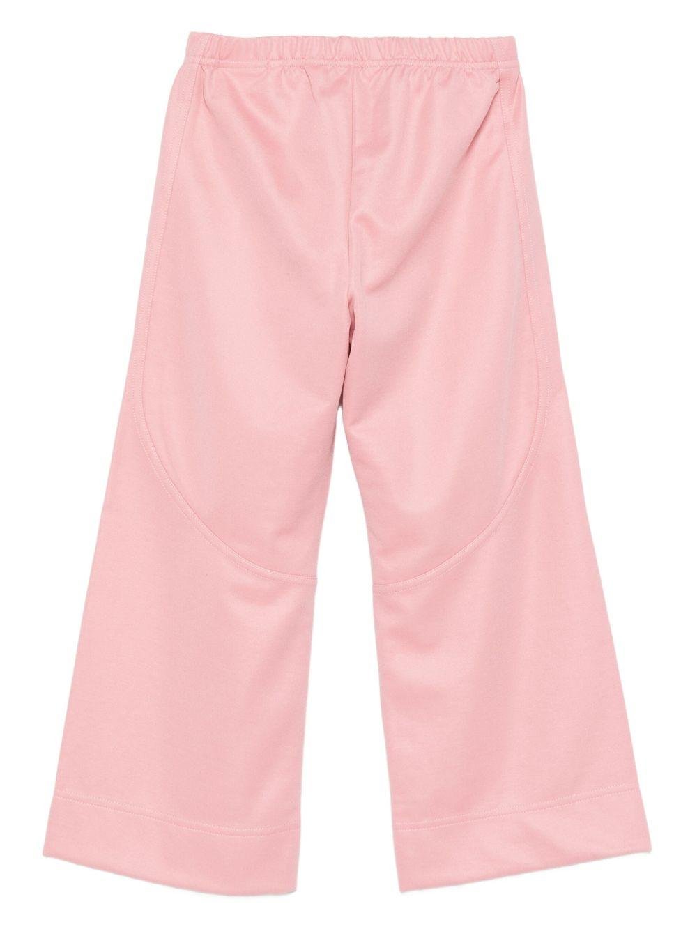 Pantaloni sportivi per bambina Palm Angels Kids rosa con applicazione - Rubino Kids