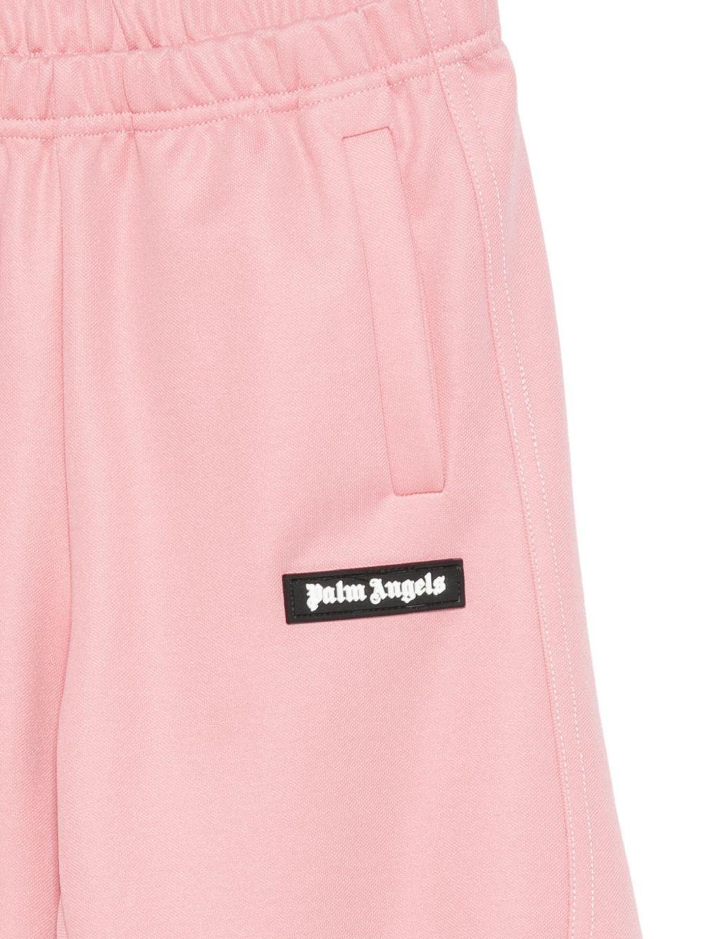 Pantaloni sportivi per bambina Palm Angels Kids rosa con applicazione - Rubino Kids
