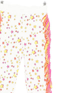 Pantaloni sportivi per bambina Stella McCartney Kids bianco con stampa stelle e frange - Rubino Kids