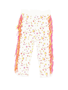 Pantaloni sportivi per bambina Stella McCartney Kids bianco con stampa stelle e frange - Rubino Kids