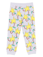 Pantaloni sportivi per bambina Stella McCartney Kids lilla con stampa stelle - Rubino Kids