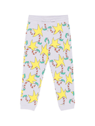 Pantaloni sportivi per bambina Stella McCartney Kids lilla con stampa stelle - Rubino Kids